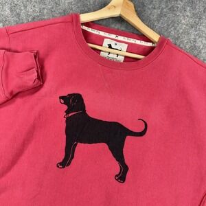 The Black Dog Sweatshirt Mens XL Red Crewneck Fleece Pullover Graphic Heavy